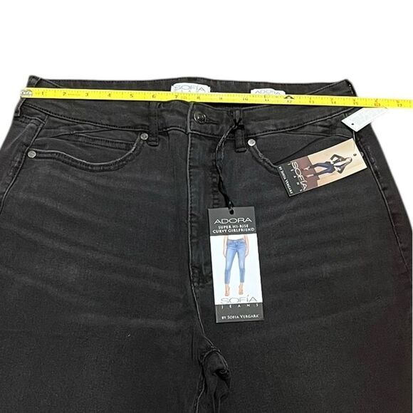 Sofia Vergara Adora Super Hi Rise Distressed Curvy Girlfriend Jeans, 10S, NWT - Picture 10 of 16